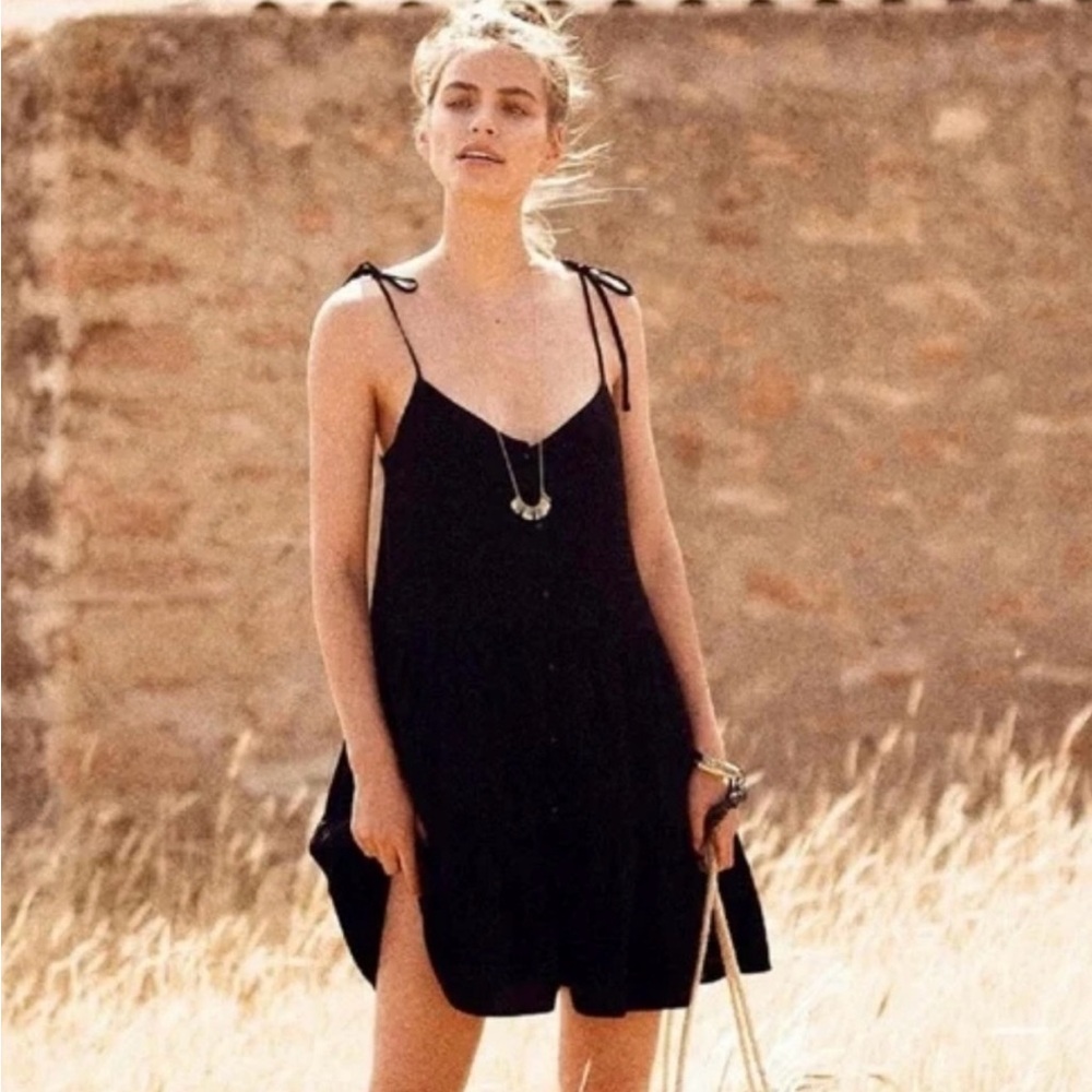 Sezane black mini dress